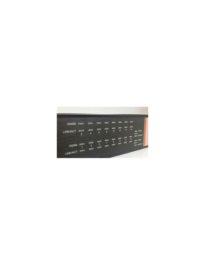 NS1016G SWITCH GIGABIT 16*10/100/1000Mbps UNMANAGED RACK 19" + 2 SFP