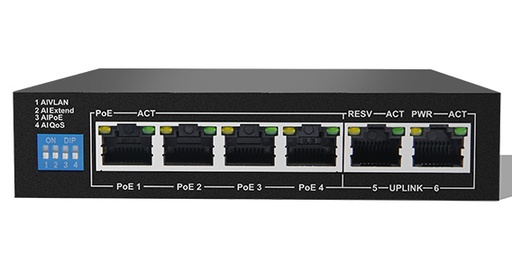 Hored AI106 6-Port 100Mbps AI PoE Switch